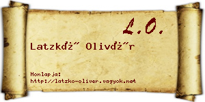 Latzkó Olivér névjegykártya